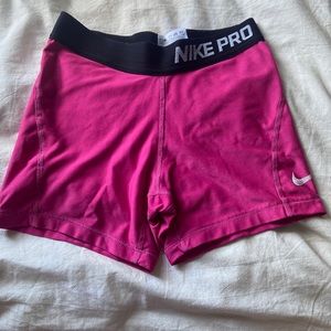 Girls pink nike pro shorts, great condition.